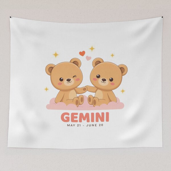 Item preview, Cute Gemini Zodiac Sign Kawaii Twin Bears | Gemini Birthday Astrology Gift designed and sold by Cool-cat-art.