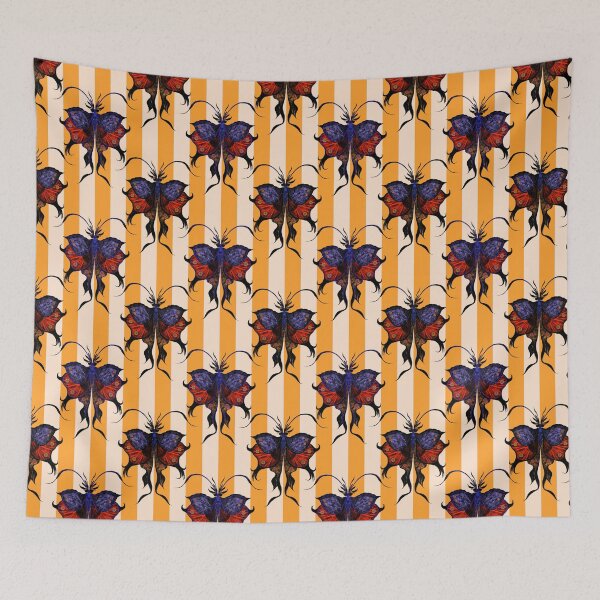 Item preview, Vintage Gothic Butterfly Stripe Pattern designed and sold by VirtuallyCreativ .