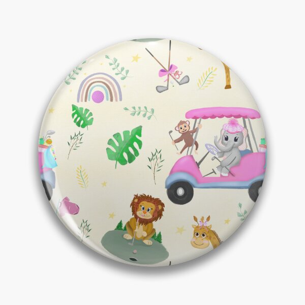 Item preview,  Golf Zoo Animals In Pink Golf Cart Pattern  designed and sold by daphsam.