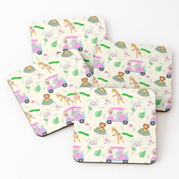 Item preview,  Golf Zoo Animals In Pink Golf Cart Pattern  designed and sold by daphsam.