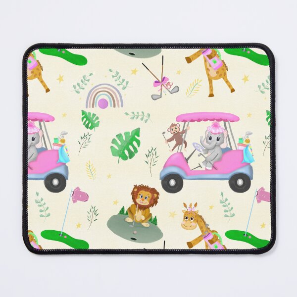 Item preview,  Golf Zoo Animals In Pink Golf Cart Pattern  designed and sold by daphsam.