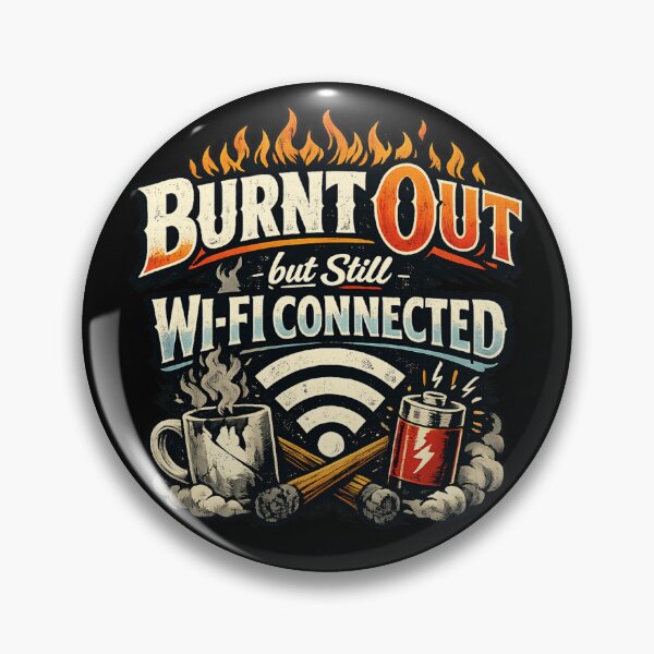Item preview, Burnt Out but Still Wi-Fi Connected Funny Introvert Burnout Sarcastic Remote Work Design designed and sold by Ladys-Gents.