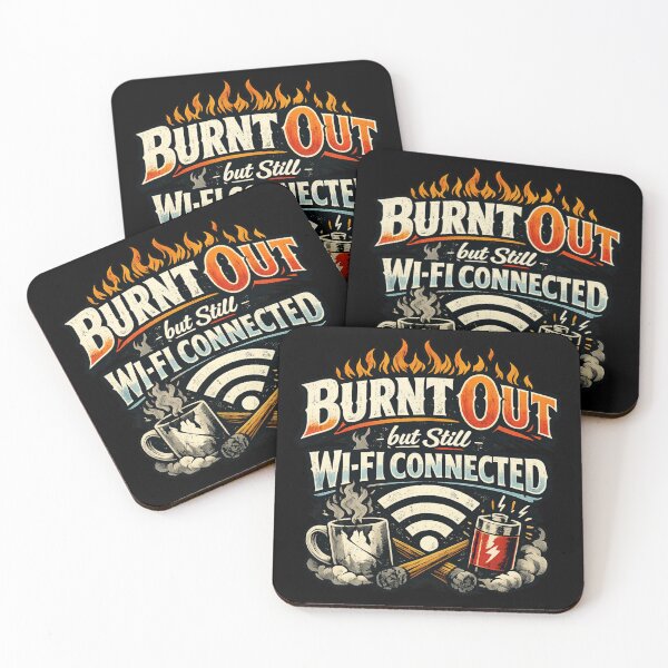 Item preview, Burnt Out but Still Wi-Fi Connected Funny Introvert Burnout Sarcastic Remote Work Design designed and sold by Ladys-Gents.