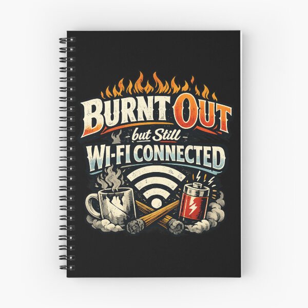 Item preview, Burnt Out but Still Wi-Fi Connected Funny Introvert Burnout Sarcastic Remote Work Design designed and sold by Ladys-Gents.