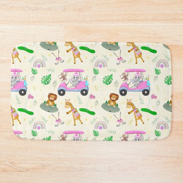 Item preview,  Golf Zoo Animals In Pink Golf Cart Pattern  designed and sold by daphsam.