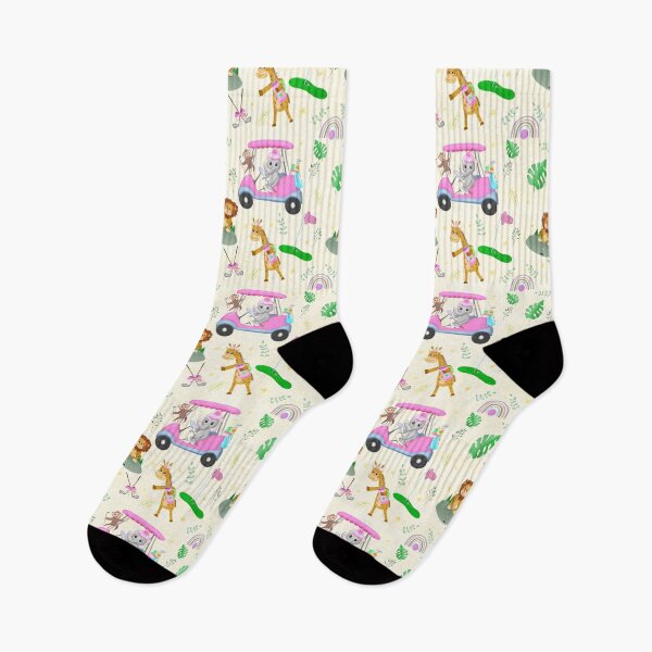 Item preview,  Golf Zoo Animals In Pink Golf Cart Pattern  designed and sold by daphsam.