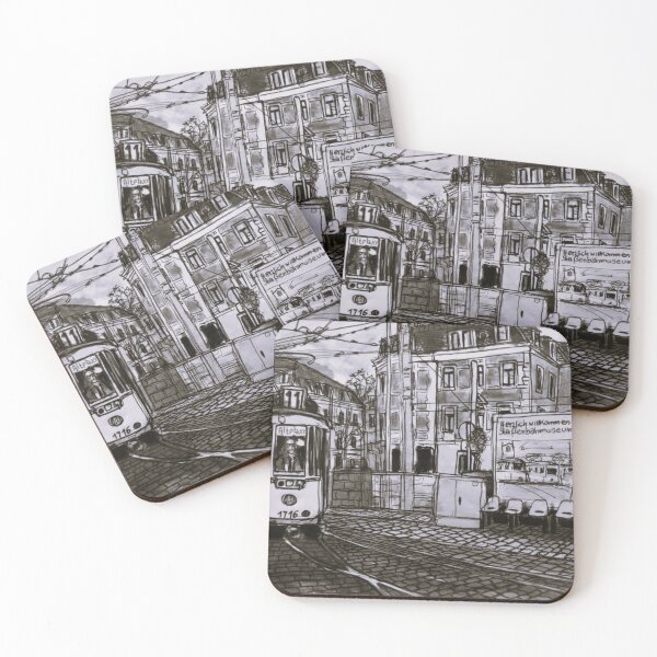 Item preview, Historic tram at the Dresden Tram Museum – Trachenberger Platz - Ink Urban Sketch designed and sold by UMA Urban Sketch.