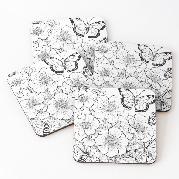 Item preview, Butterflies, Flowers, and Bees designed and sold by ROSENDE ART HOUSE.