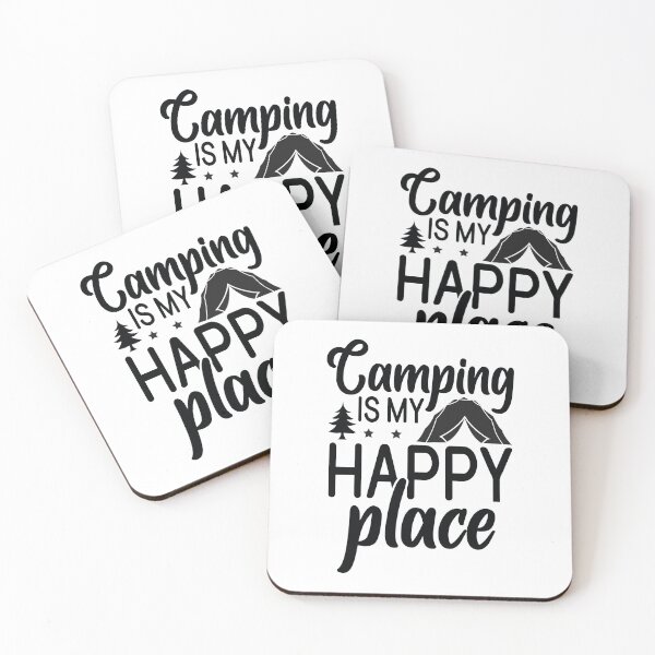 Item preview, Camping Is My Happy Place - Cute Mountain Nature Hiking Outdoor Forest Camper Gift designed and sold by FuzionRaptor.