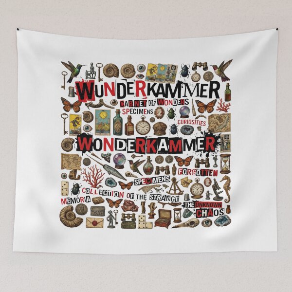 Item preview, Wunderkammer Cabinet of Wonders Vintage Collage Art - Collection of the Strange Gothic Decor, Oddities and Curiosities Specimen Print designed and sold by afarkar.