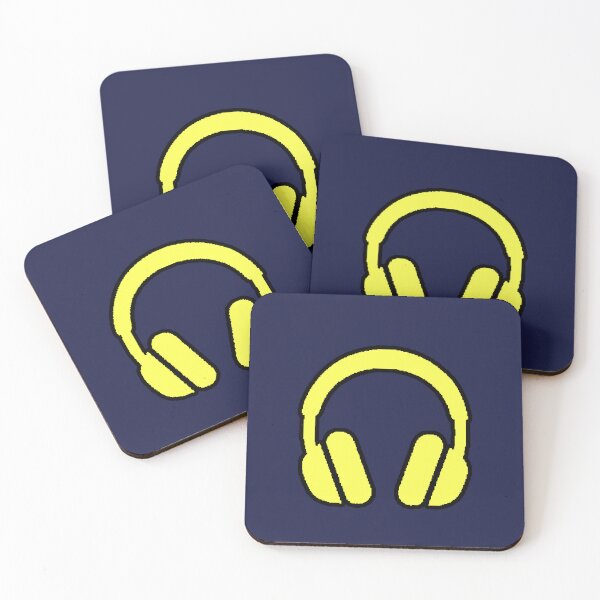 Item preview, Neon Yellow Headphones Minimalist Icon Music designed and sold by AstronautMerch.