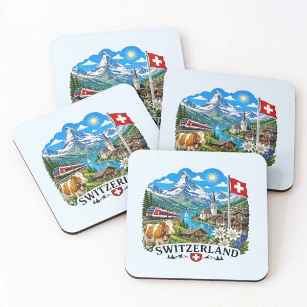 Item preview, Switzerland Alpine Village & Matterhorn designed and sold by Myra365Art.