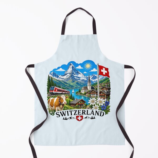 Item preview, Switzerland Alpine Village & Matterhorn designed and sold by Myra365Art.
