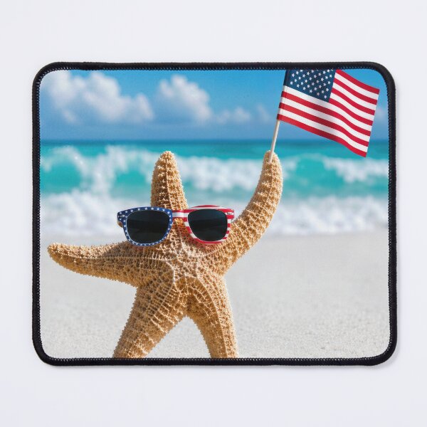 Item preview, Patriotic Starfish on White Beach Sand designed and sold by Maria Dryfhout.