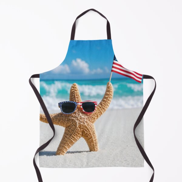 Item preview, Patriotic Starfish on White Beach Sand designed and sold by Maria Dryfhout.