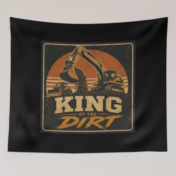 Item preview, King Of The Dirt Excavator Operator Vintage Construction Equipment Design designed and sold by kakmi-art.