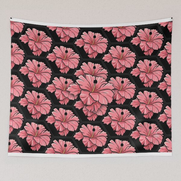 Item preview, Hibiscus Bloom Geometric Pattern: Soft Pink Floral Tiles designed and sold by AirCrayons27.