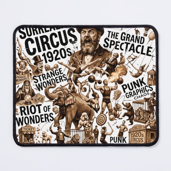 Item preview, Surrealist 1920s Circus Punk Graphic T-Shirt - Vintage Riot of Wonders Chaos Art Poster designed and sold by afarkar.