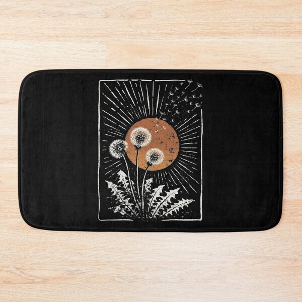 Item preview, Vintage Linocut Dandelion Sunburst Boho Nature Blowing Seeds designed and sold by rediscoveredapp.