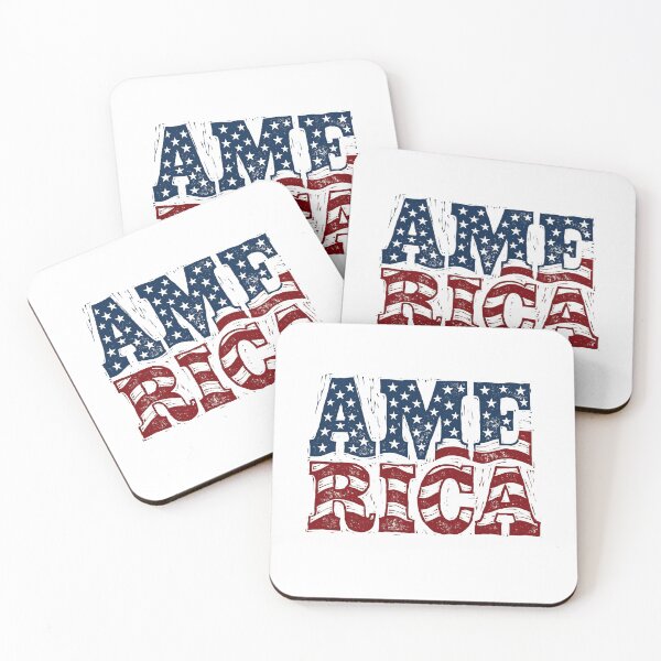 Item preview, Distressed Vintage USA Flag Stacked Text Art designed and sold by Paper Drip.