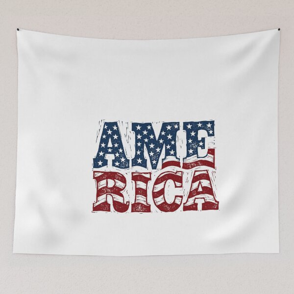 Item preview, Distressed Vintage USA Flag Stacked Text Art designed and sold by Paper Drip.
