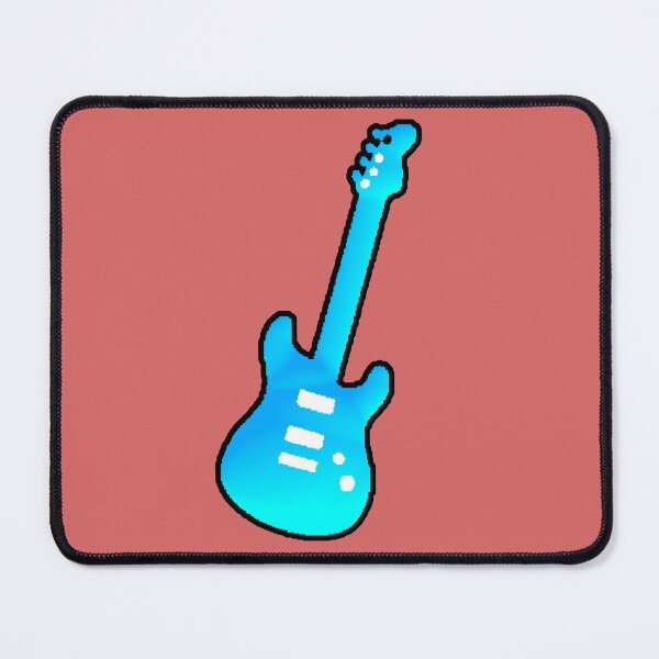 Item preview, Neon Blue Cyan Silhouette Rock Electric Guitar designed and sold by AstronautMerch.