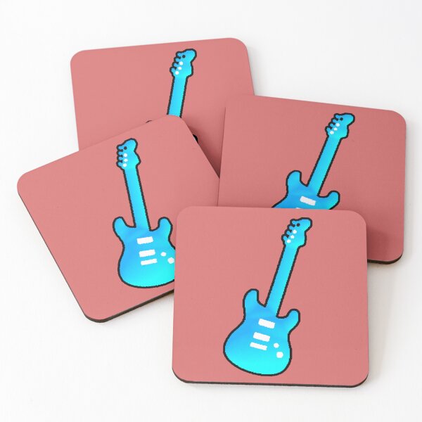 Item preview, Neon Blue Cyan Silhouette Rock Electric Guitar designed and sold by AstronautMerch.