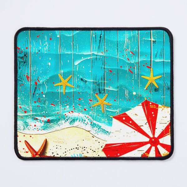 Item preview, Vintage Summer Beach With Umbrella And Seashells Art designed and sold by DEC02.