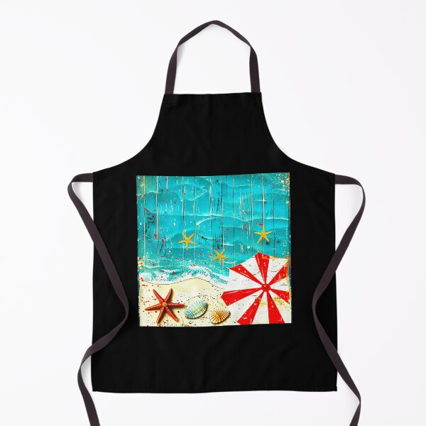 Item preview, Vintage Summer Beach With Umbrella And Seashells Art designed and sold by DEC02.