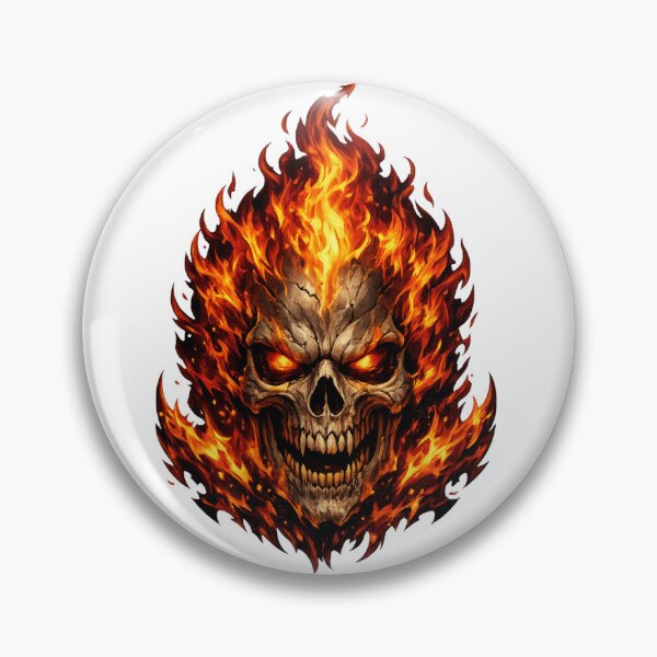 Item preview, Flaming Skull Fire Dark Fantasy Design designed and sold by Evening Twilight.