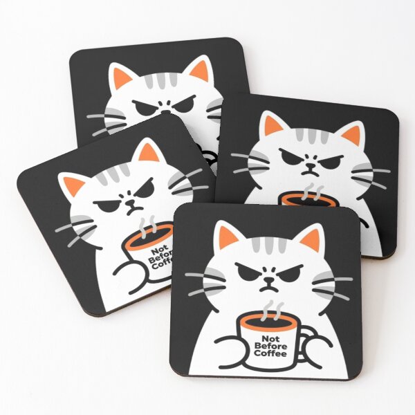 Item preview, Grumpy Cat Not Before Coffee | Funny Cat Sticker for Coffee Lovers designed and sold by Inkabbmate.