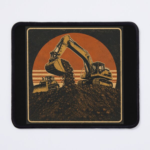Item preview, Vintage Excavator Operator Earthmoving Construction Equipment Retro Design designed and sold by kakmi-art.