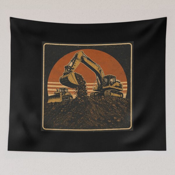 Item preview, Vintage Excavator Operator Earthmoving Construction Equipment Retro Design designed and sold by kakmi-art.