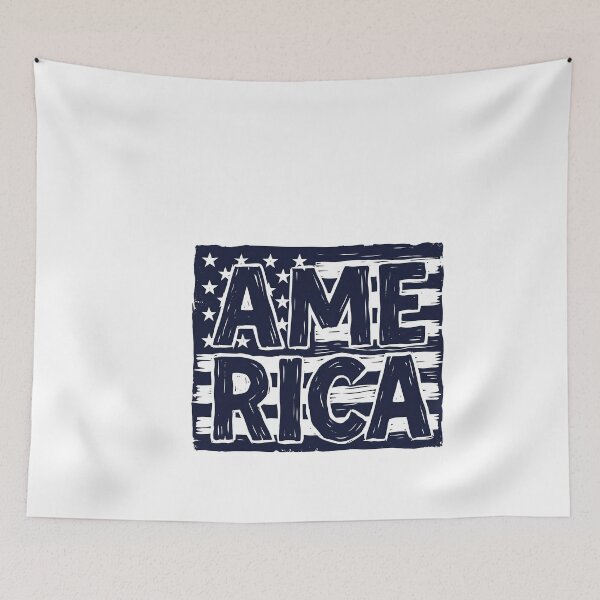Item preview, Vintage Monochrome US Flag America Text Art designed and sold by Paper Drip.