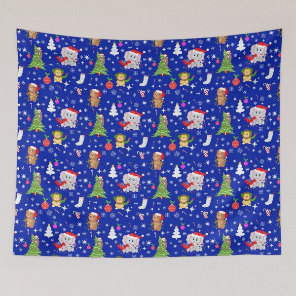 Item preview, Whimsical Baby Zoo Animals Christmas Pattern designed and sold by daphsam.