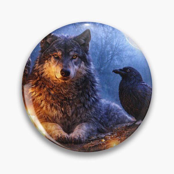 Item preview, Wolf Raven Owl Mystical Magical Wicca Inspired with Full Moon and Candles designed and sold by Stephanie Laird.