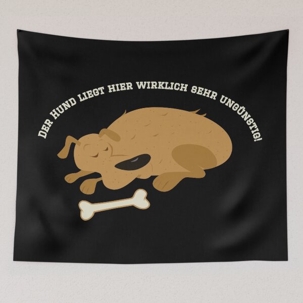 Item preview, The dog is lying here really in a very inconvenient way - Loriot - TV Kult - German designed and sold by Boogosh.