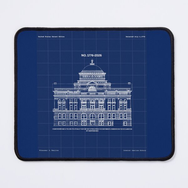 Item preview, Independence Hall Patent Art Blueprint - US Semiquincentennial 1776-2026 designed and sold by PatrioticPrints250.
