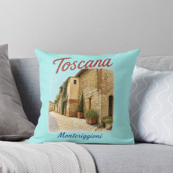 Item preview, Monteriggioni Tuscany Italian Street Illustration designed and sold by JOANNASKAH.