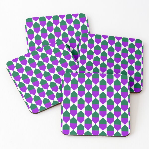 Item preview, Dark violet, green & white geometric pattern designed and sold by Mint + Midnight.