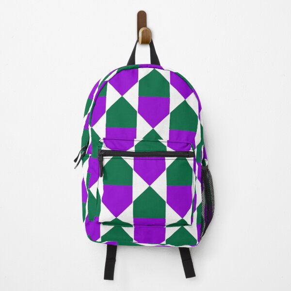 Item preview, Dark violet, green & white geometric pattern designed and sold by Mint + Midnight.