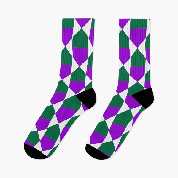 Item preview, Dark violet, green & white geometric pattern designed and sold by Mint + Midnight.