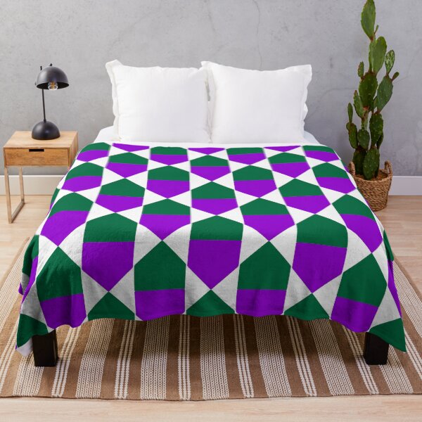 Item preview, Dark violet, green & white geometric pattern designed and sold by Mint + Midnight.