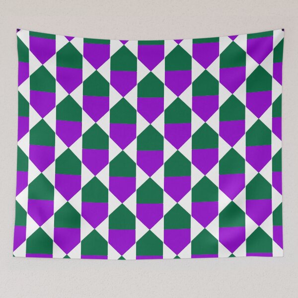 Item preview, Dark violet, green & white geometric pattern designed and sold by Mint + Midnight.