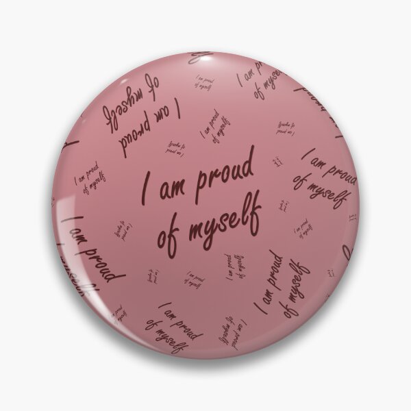 Item preview, Pattern with the inscription "I am proud of myself" on a light red background designed and sold by Cherevan.