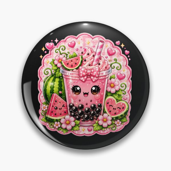 Item preview, Kawaii Watermelon Boba Tea Summer Aesthetic Cute Pink Fruit Bubble Tea Design designed and sold by ALH Apparel.