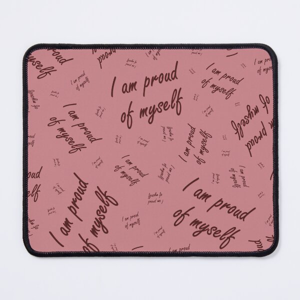 Item preview, Pattern with the inscription "I am proud of myself" on a light red background designed and sold by Cherevan.