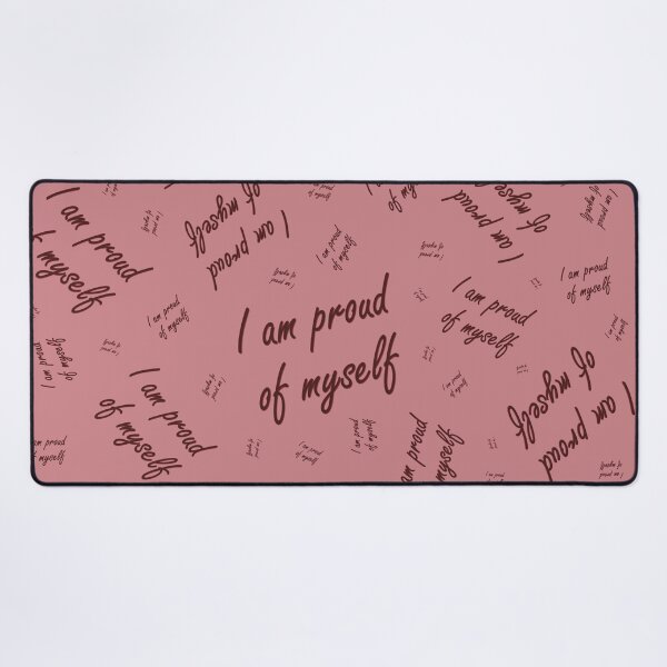 Item preview, Pattern with the inscription "I am proud of myself" on a light red background designed and sold by Cherevan.