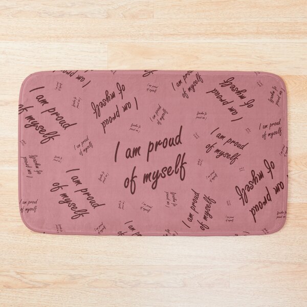 Item preview, Pattern with the inscription "I am proud of myself" on a light red background designed and sold by Cherevan.