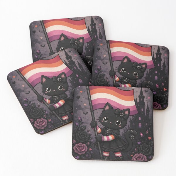 Item preview, Love Never Fades – Lesbian Pride Gothic Cat designed and sold by GOLDENLIONPERU.